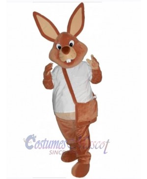 Rabbit with Brown Bag Mascot Costume Animal