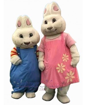 Cute Bunny Couple Mascot Costume Animal