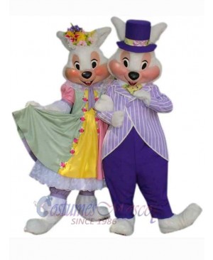 Party Easter Bunny Couple Mascot Costume Animal