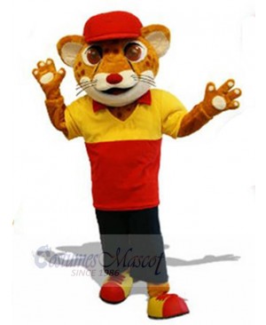 Male Tiger with Red Hat Mascot Costume For Adults Mascot Heads