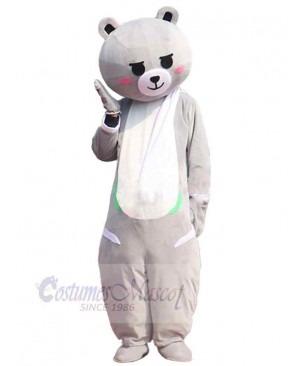 Bashful Grey Bear Mascot Costume For Adults Mascot Heads