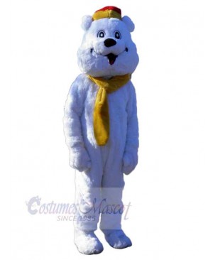 Yellow Hat Polar Bear Mascot Costume For Adults Mascot Heads