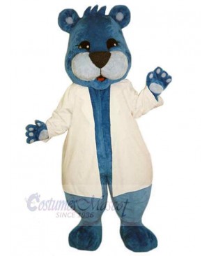 Doctor Blue Bear Mascot Costume For Adults Mascot Heads