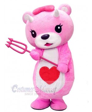 Fierce Pink Bear Mascot Costume For Adults Mascot Heads