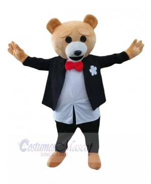 Gentleman Teddy Bear Mascot Costume For Adults Mascot Heads