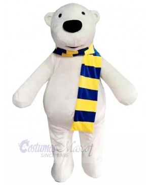 Blue and Yellow Scarf Bear Mascot Costume For Adults Mascot Heads