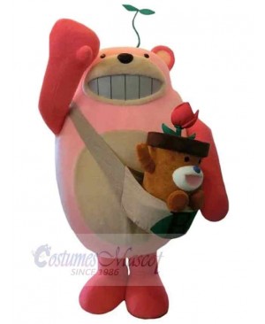 Happy Pink Bear Mascot Costume For Adults Mascot Heads
