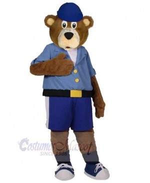 Blue Hat College Bear Mascot Costume For Adults Mascot Heads