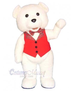 White Teddy Bear Mascot Costume For Adults Mascot Heads