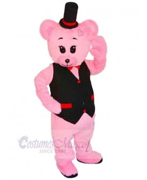 Friendly Pink Bear Mascot Costume For Adults Mascot Heads