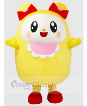 Yellow Girl Bear Mascot Costume Animal