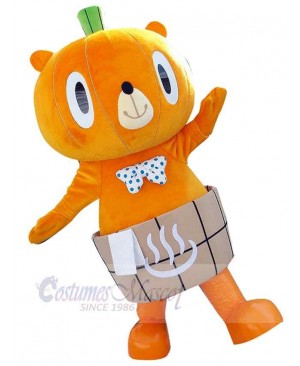 Orange Pumpkin Bear Mascot Costume Animal