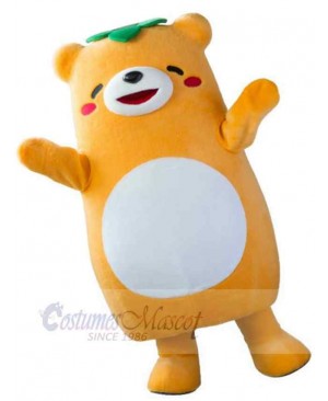 Jovial Orange Bear Mascot Costume Animal