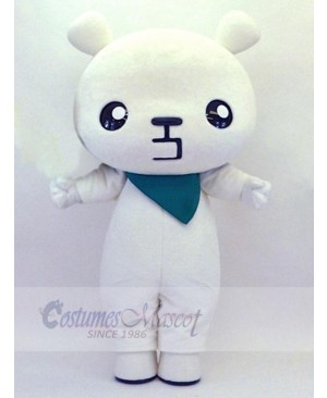 Adorable White Bear Mascot Costume Animal