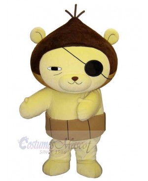 Pirate Yellow Bear Mascot Costume Animal