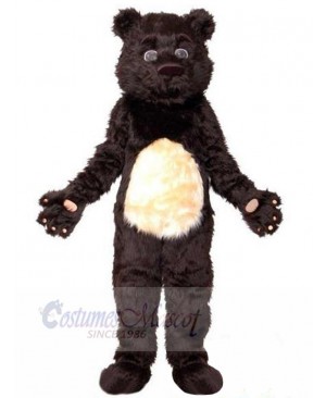 Furry Black Bear Mascot Costume Animal