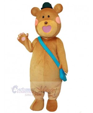 Bear with a Blue Bag Mascot Costume Animal