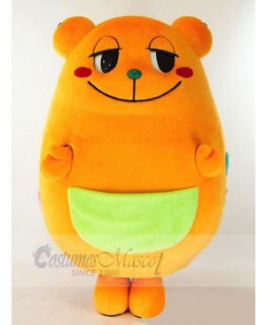 Orange Bear with Pocket Mascot Costume Animal