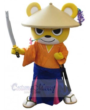Samurai Bear Mascot Costume Animal