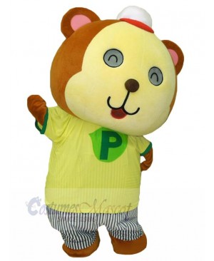 Brown and Yellow Bear Mascot Costume Animal