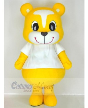 Yellow and White Bear Mascot Costume Animal