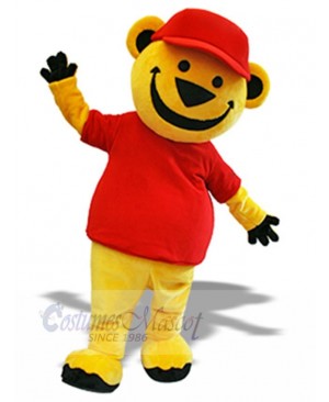 Happy Yellow Bear Mascot Costume Animal