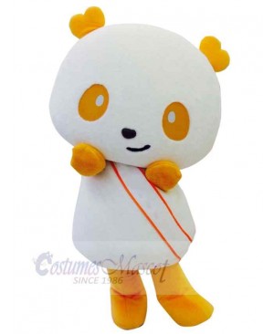 Yellow and White Panda Mascot Costume Animal