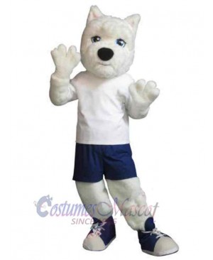 White Puppy Dog Mascot Costume Animal