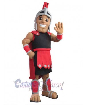 Red and Black Spartan Mascot Costume People