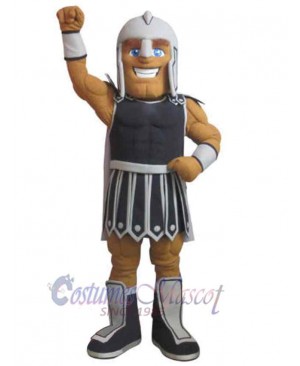 Gray Spartan Mascot Costume People