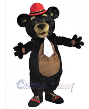 Bear in Red Hat Mascot Costume Animal