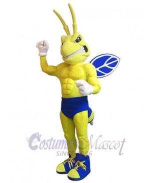 Strong Yellow Bee Mascot Costume Insect