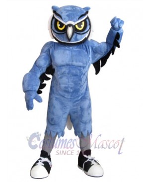 Blue Strong Owl Mascot Costume Animal