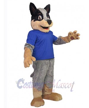 Brown and Gray Dog Mascot Costume Animal