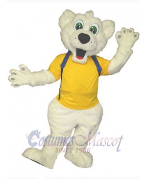 Bear with Green Eyes Mascot Costume Animal