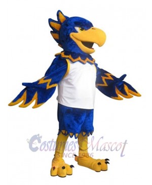 Blue and Golden Hawk Mascot Costume Animal