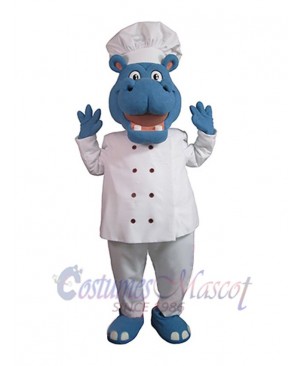 Chef Hippo Mascot Costume Animal