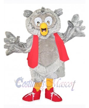 Lovely Gray Owl Mascot Costume Animal