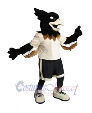 Falcon in White T-shirt Mascot Costume Animal