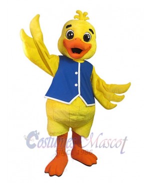 Duck in Blue Vest Mascot Costume Animal