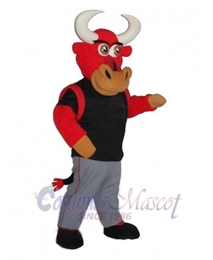 Strong Red Bull Mascot Costume Animal