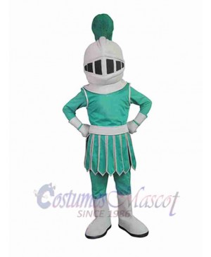Green and Gray Knight Mascot Costume People