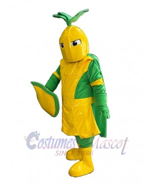 Golden and Green Knight Mascot Costume People