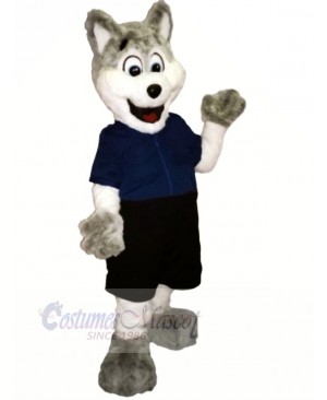 Funny Dog with Blue T-shirt Mascot Costumes Cartoon