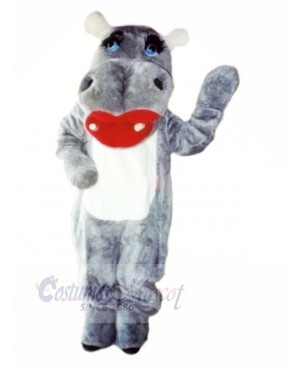 Lovely Grey Hippo Mascot Costumes Cartoon