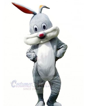 Happy Grey Rabbit Bunny Mascot Costumes Cheap	