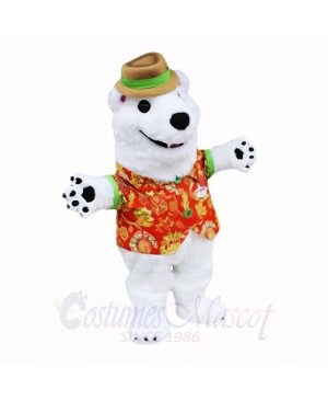 White Friendly Lightweight Polar Bear Mascot Costumes Cartoon