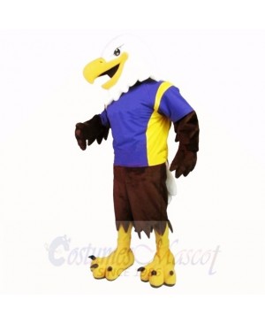 Sporty Eagle with Blue Shirt Mascot Costumes college