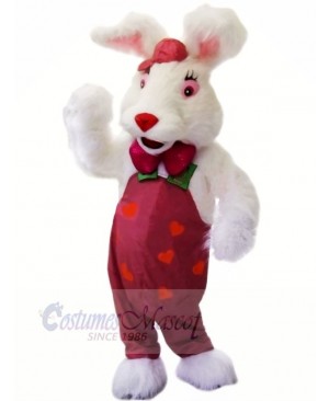 White Rabbit with Red Nose Mascot Costumes Animal