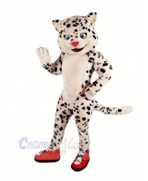 Happy Snow Leopard Mascot Costumes Cartoon